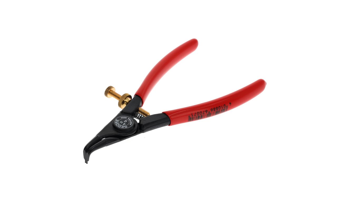 GEDORE Pince de montage pour circlips extérieurs, Avec ressort d’ouverture/protection anti-pincement, coudée à 90°, Diamètre des pointes : 1,1 mm, 8000 A 11G