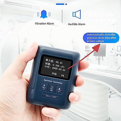 Image of Geiger Counter Nuclear Radiation Detector, Dosimeter Gamma X Ray Tester, Portable Handheld Dose Alarm Easy Reading Multifunctional Radioactive Detector Meter 1500mAh