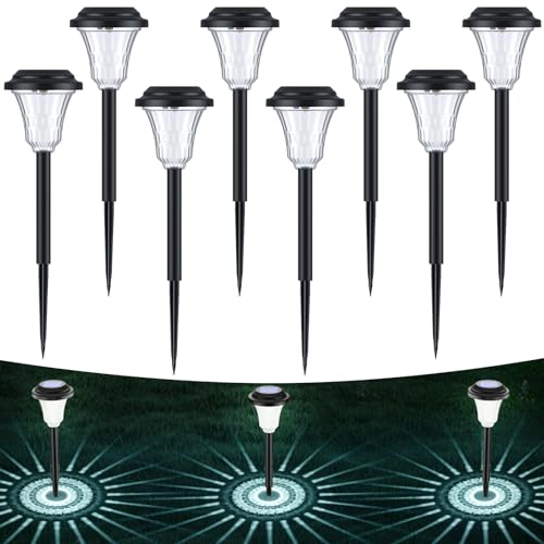 LuJasi Solarlampen für Außen Garten 14 Stück, Solarleuchten Garten IP65 Wasserdicht mit schönen Projektionen für außen, Terrasse, Rasen, Garten, Hof, Wege