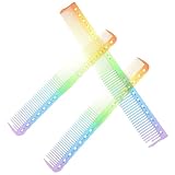 Mobestech 3pcs Hairdressing Combs Set Colorful Barbershop Styling Combs for Mens and Hair Cutting and Detangling