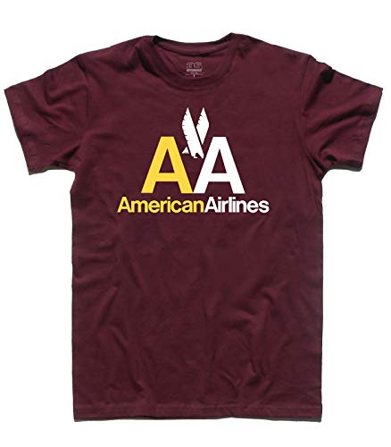 3styler T-Shirt Uomo AA American Airlines - Poker Texas Hold'em - Linea Classic - 100% Cotone 185 gr/mq (XL, Bordeaux)
