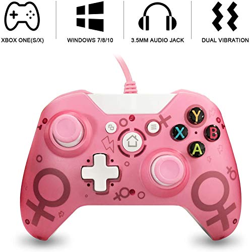 xuelili Controle com fio para Xbox one, controle do Xbox One com vibração dupla e design avançado, g