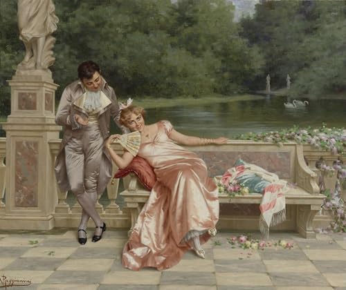 Affiche le Flirt de Vittorio Reggianini toile artistique 60x90cm pour décoration murale salon