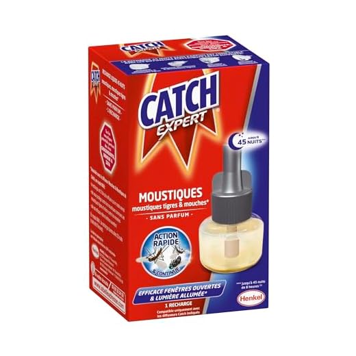 CATCH Recharge Diffuseur Electrique Anti-moustiques Liquide sans Parfum 45 Nuits