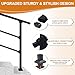 CELYND 3-Step Outdoor Stair Railing: Black Wrought Iron Handrail for 2 to 3 Steps - Porch Stairs Hand Rail Railings Kit