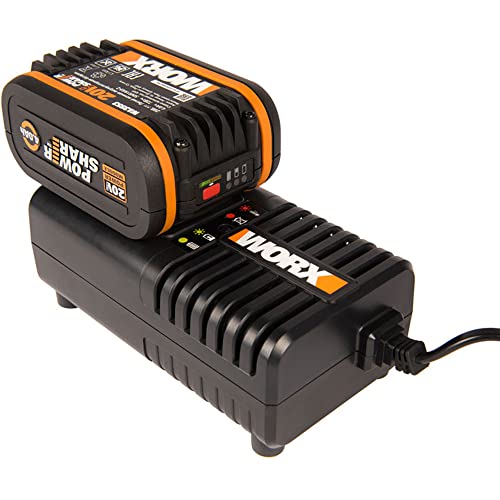 WORX Starter-Set, Lithium-Akku und Schnellladegerät WA3604, Akku 20 V, 4 Ah, Schnellladung eine Stunde, kompatibel mit allen kabellosen Werkzeugen von WORX Powershare