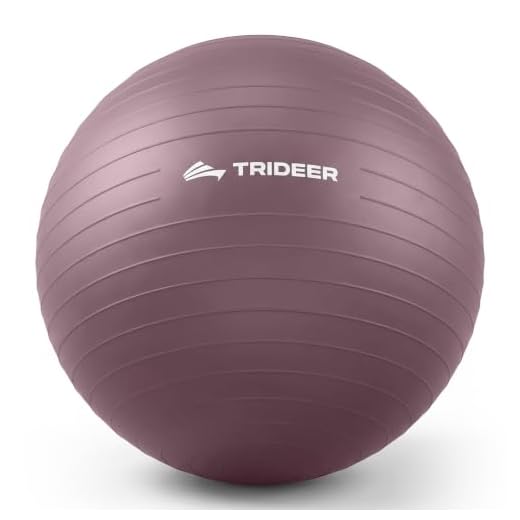 Trideer Exercise Ball, Nature Themed Yoga Ball, Easily Inflated Ball Chair, for Workout, Stability, Balance, Physical Therapy & Pregnancy, Quick Pump Included