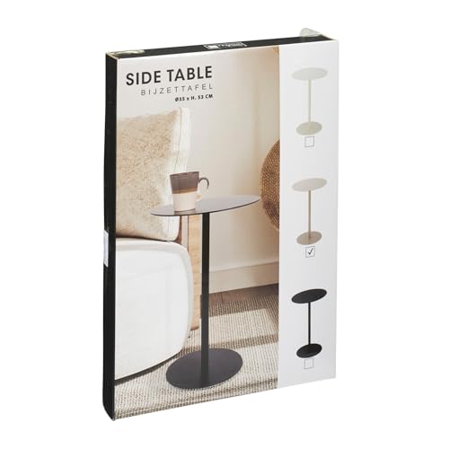 Table d'appoint ronde en fer sable 35x35x53 cm - 6