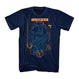 The Fifth Element Men's The Fifth Element Mondo Schematic Graphic T-Shirt, Navy, Small