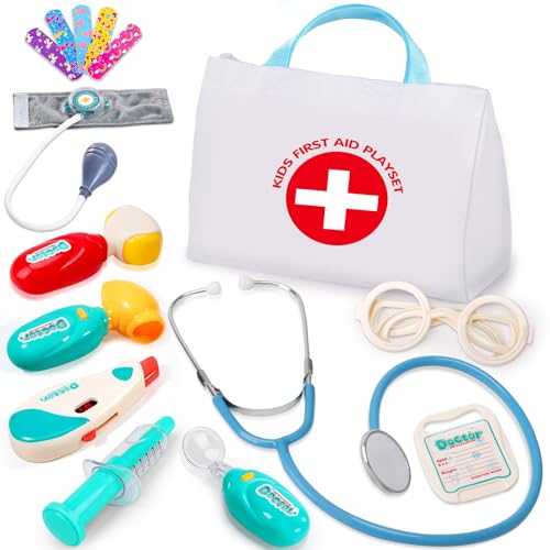 Tsomtto 660-80 Doctor Kit For Toddlers 3-5 - Kids Doctor Play Set With Medical Bag & Realistic Stethoscope Light Dr Kit For Toddler Pretend Play Doctor Toys Age 3 4 5 6 Year Old Boy Girl Birthday Gift cover