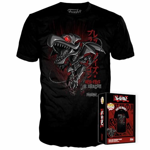 Funko Boxed Tee: Yu-Gi-Oh!- Red Eyes Blue Dragon - Large - (L) - Camiseta, Franela - Ropa - Idea de Regalo - Top de Manga Corta para Adultos Hombres y Mujeres- Mercancia Oficial