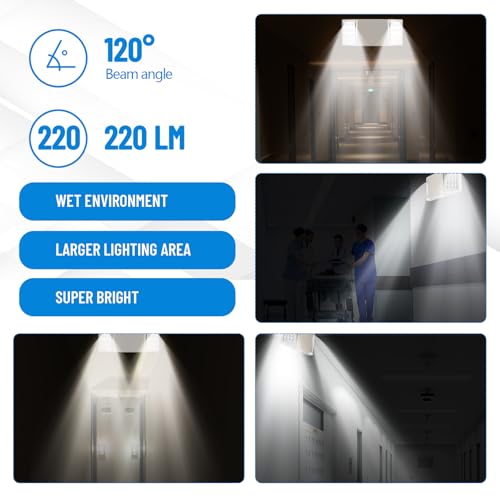Image of Baquler 8 Pack LED Emergency Lights for Business with Battery Backup, Commercial LED Emergency Square Lighting Wall Mount, Ac 120 /277V, Hard Wired, Fire Resistant, Ul Certified