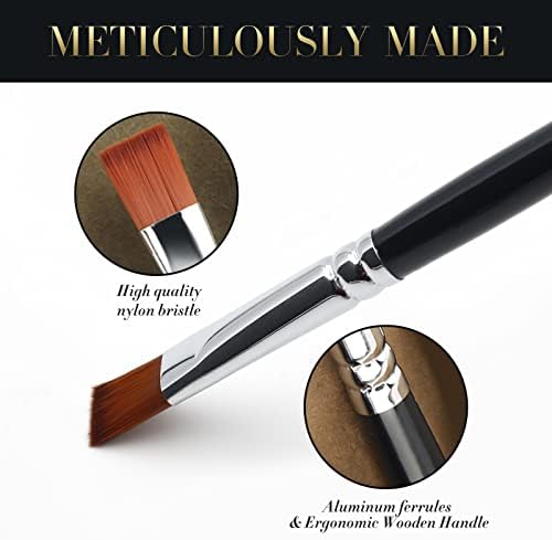 Paint Brushes, 12 Pcs Professional Artist Painting Brush Flat Round Tip for Watercolor, Acrylic & Oil Paintings, Face Painting