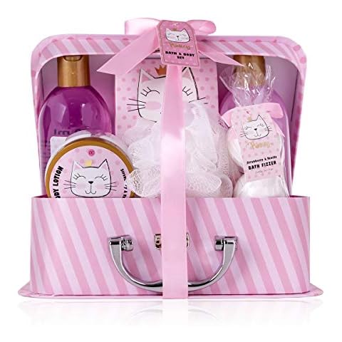 accentra Bath And Shower Set Princess Kitty For Teenagers And Girls, with A Sweet Strawberry & Vanilla Scent Cover