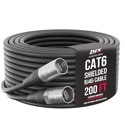 Câble Ethernet CAT6 blindé 60m LyxPro anti-interférence audio
