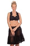 MarJo Trachten Petticoat - PETTI MJ 2 - Länge 55 cm - schwarz, weiß, creme, Größe XS