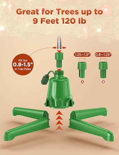 Dg-Direct SDJ005-GN-US Rotating Christmas Tree Stand, Up To 9Ft thumb #5