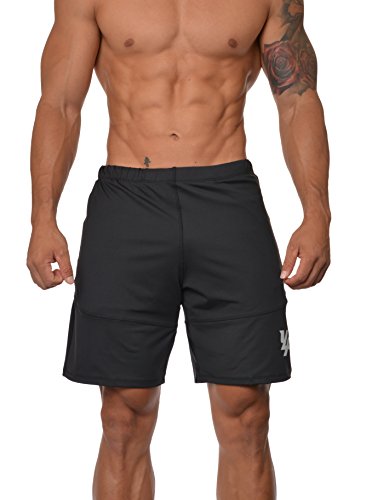 YoungLA Mens Workout Shorts Gym Athletic 111 Black M