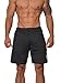 YoungLA Mens Workout Shorts Casual Gym Athletic Activewear Bodybuilding w/Zipper Pockets 111 Black Medium