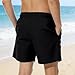 FOCLMP Boys Swim Trunks with Mesh Lining, Elastic Wasit Quick Dry Summer Beach Board Short Kids Vacation Swimsuits Swimwear Boys' Fashion Black 14 Years