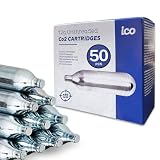 ICO Lot de 50 Cartouche CO2 12g Non Filetées, Recharges de Gaz Airsoft Standard...