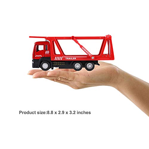 Toy Tow Truck Pull Back Transport Car Carrier Truck Toy for Boys and Girls, Lights and Sound