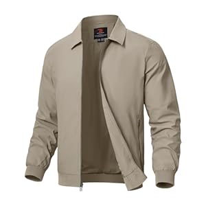 Rdruko Men’s Casual Lapel Jacket Lightweight Outdoor Windbreaker Jacket Smart Spring Autumn Jackets for Sport Work Walking Hiking Golf Running