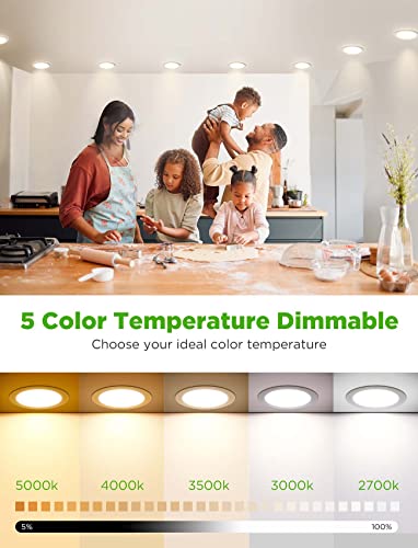 Lemonbest Recessed Lighting 6 Inch 6 Pack 5Cct Led Recessed Ceiling Light With Junction Box 2700K-5000K Selectable 12W 110W Eqv - Ultra-Thin Dimmable Canless Downlight 1050Lm High Brightness #TOP1