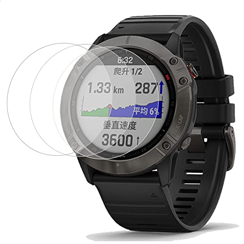 (3+2+1) For Garmin Fenix 6X Pro / 6X Pro Solar/Fenix 6X Sapphire Smartwatch (3pack) Tempered Glass Screen Protectors + (2pcs) Charger Port Anti-Dust Plugs + (1pcs) Protective TPU Case Cover