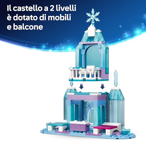| Disney Frozen Castello di Ghiaccio di Elsa e Avventura sulla Neve - Giocattolo con Mini Bamboline di Anna ed Elsa, Olaf, Binari del Treno e Carrelli da Neve - Regalo per Bambine 4+ Anni - 43281 - Lego - Immagine 5
