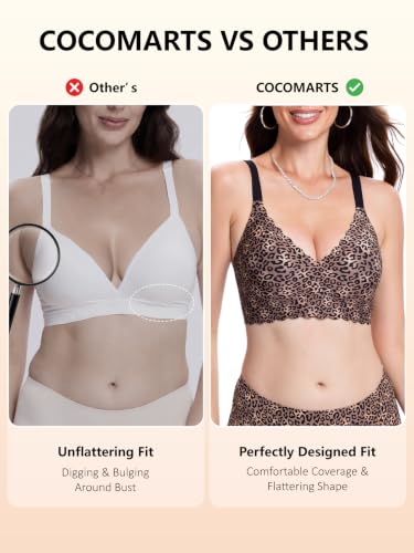 Image of COCOMARTS Jelly Bras for Women No Underwire Scalloped Wireless Push Up Bra