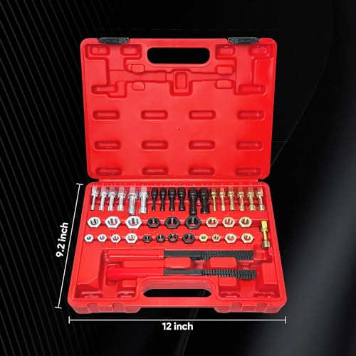 SZSYD 42Pcs Thread Chaser Set, Thread Restorer Kit Includes 21 Rethreading Dies, 19 Rethreading Taps & 2 SAE Thread Files, Thread Repair Kit with UNF, UNC and Metric Size