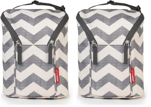 Image of Skip Hop Baby Bottle Bag, Grab & Go, Chevron , 6.75x3.5x9 Inch (Pack of 2)