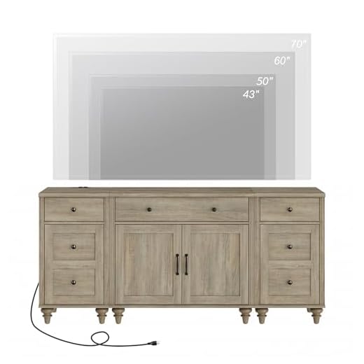 WAMPAT 75 Inch Farmhouse TV Stand