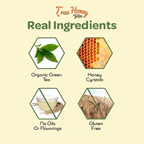 True Honey Green Tea K Cups - Honey Crystals Blended In Every Tea Pod - Supportive Heart Antioxidants - All Natural Organic Herbal Caffeine Free K Cup Tea 22 Count #TOP3
