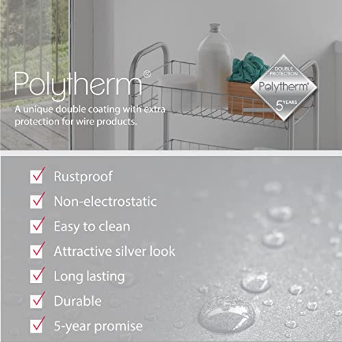 Vagão fino Metaltex 34.01.03, 3 camadas, prata, aprox. 24,8 x 16,1 x 9,1 polegadas (63 x 41 x 23 cm)