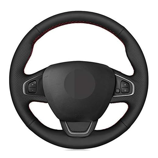 Bilrattöverdrag handsytt svart konstläder, för Renault Clio 4 (IV) Kaptur Captur 2016-2019