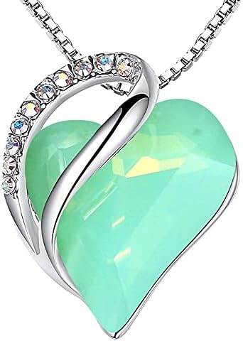 Leafael Infinity Love Heart Necklace, Birthstone Necklace for Women, Jewelry for Women with Healing Crystals, Allergy-Free Pendant Necklace 29