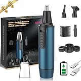 AREYZIN Ear and Nose Hair Trimmer for Men and Women Professional USB Rechargeable Nose Trimmer Nose Clippers Eyebrow Facial Hair Trimmer Body Grooming Kit IPX7 Waterproof Dual Edge Blades