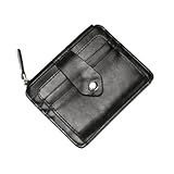 FOMIYES Men Zipper Wallet Capacity Coin Purse Fashion Wallet Money Clip Card Holder Black
