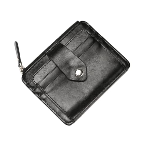 FOMIYES Men Zipper Wallet Capacity Coin Purse Fashion Wallet Money Clip Card Holder Black