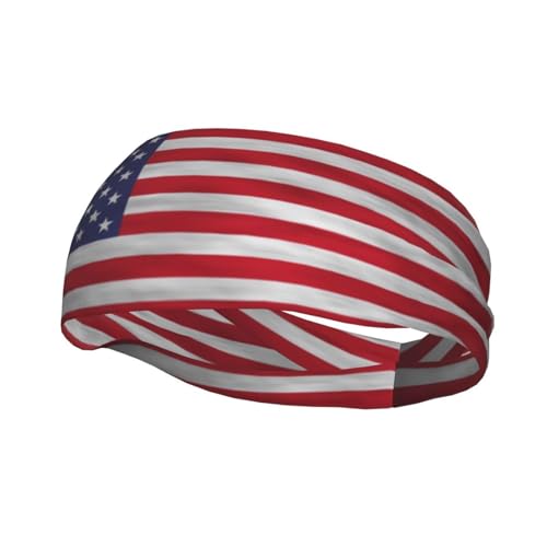 Cute USA Flag Sports Headband & Sweatband Hairband for Women Men for Running,Cycling, Yoga,Hiking