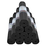 Sunshine Yoga Voyage Yoga Mat, 10 Pack, 72' x 24' Extra Long Exercise Mat, 5mm Thick Bulk Yoga Mats for Schools, Anti-Tear, Non Slip Fitness Mat for Gym or Studio, Black