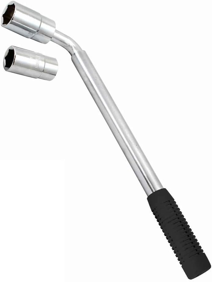 Noryb Extendable Wheel Wrench Telescopic Spanner with 17 19 21 23mm Socket Nut Tyre