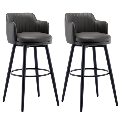 Lot de 2 tabourets de bar pivotants en cuir PU pour cuisine