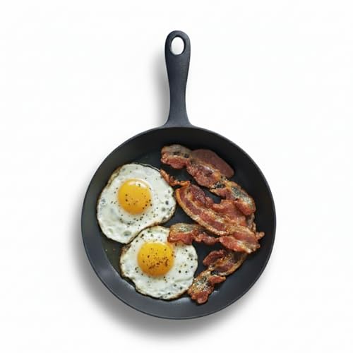 Flambo 8 Inch Smooth Cast Iron Skillet - Naturally Non-Stick,