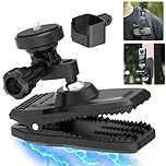 HAFOKO OSMO Pocket 3 Magnetic Backpack Clip Mount 360° Rotation Shoulder Strap Holder compatible for DJI OSMO Pocket 3 Accessories/GoPro Hero 13/12/11/10/9/8/7/6/5/Insta 360 X4 X3 X2 X ONE RS R GO3