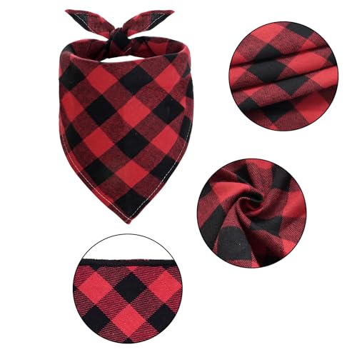 Dxhycc Plaid Dog Bandanas Triangle Dog Scarf and Matching Tartan Scarf Shawl for Medium Large Dogs Owner Mom Outfit - Thumbnail 3