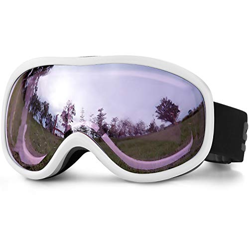 SPOSUNE Skibrille Damen Herren Snowboardbrille OTG Kids Skibrille Brille Wear Anti-Fog 100% UV...