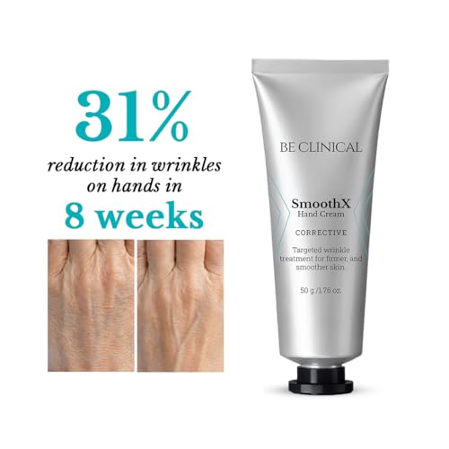 Image of Be Clinical SmoothX Hand Cream | Reduces Wrinkles, Skin Sagging and Hydrates Hands | Matrixyl Synthe'6, Cyclopeptide-5, Hyaluronic Acid, Niacinamide